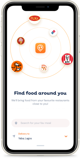 Screens flow for ordering food — screen 1
