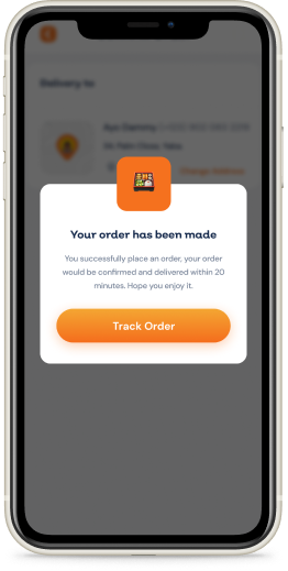 Screens flow for ordering food — screen 4