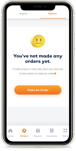 Screen flow for tracking food order — screen 3