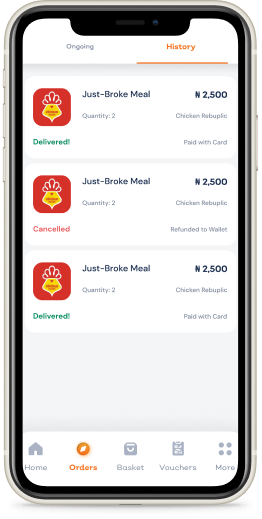 Screen flow for tracking food order — screen 4
