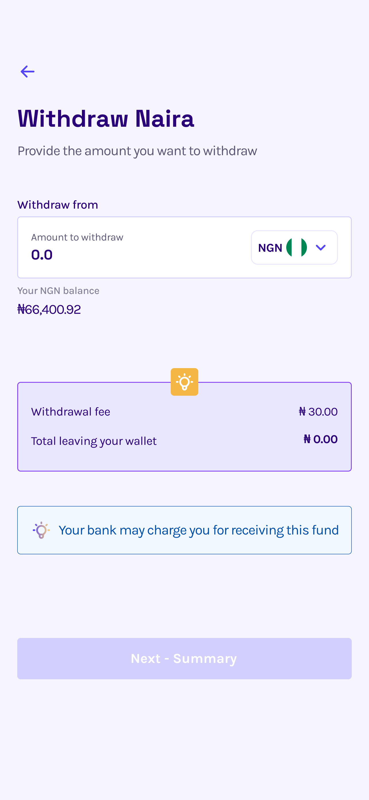 A dollar card without the borders — app screen 3