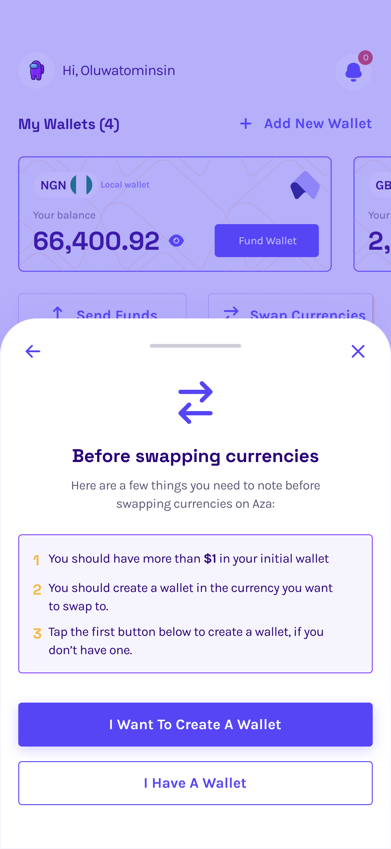 A dollar card without the borders — app screen 4