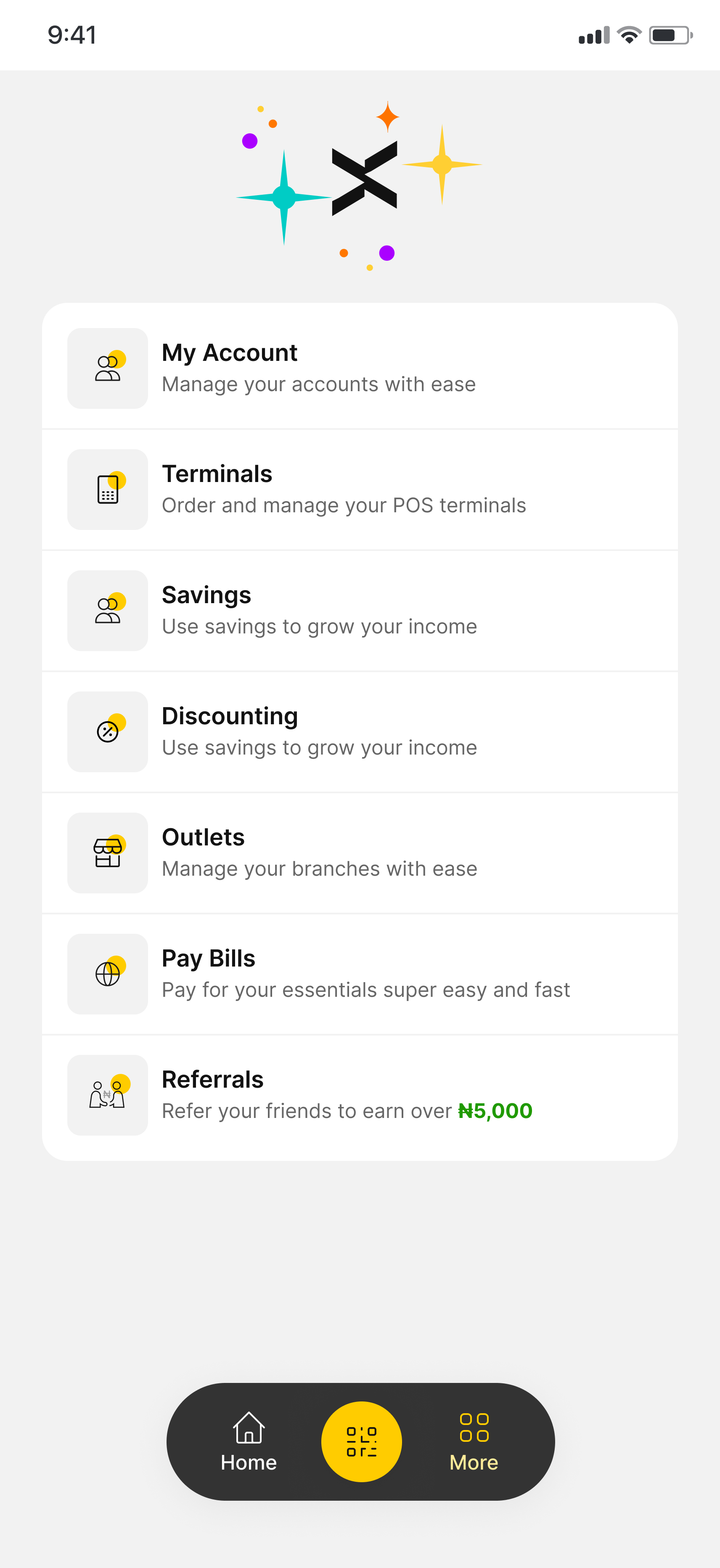 Transaction alerts for business banking — app screen 1